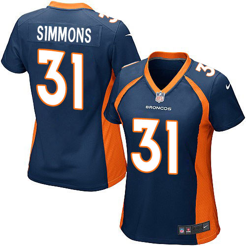 Women's Nike Denver Broncos #31 Justin Simmons Game Navy Blue Alternate NFL Jersey