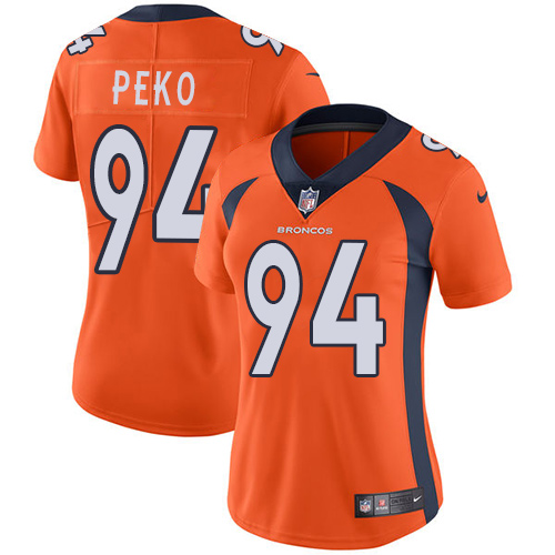 Women's Nike Denver Broncos #94 Domata Peko Orange Team Color Vapor Untouchable Elite Player NFL Jersey