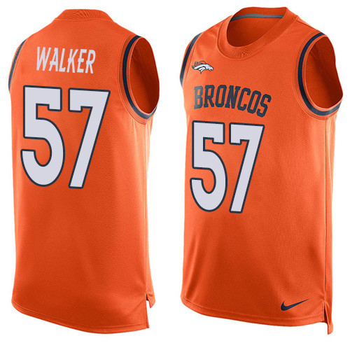 Men's Nike Denver Broncos #57 Demarcus Walker Limited Orange Player Name & Number Tank Top NFL Jersey