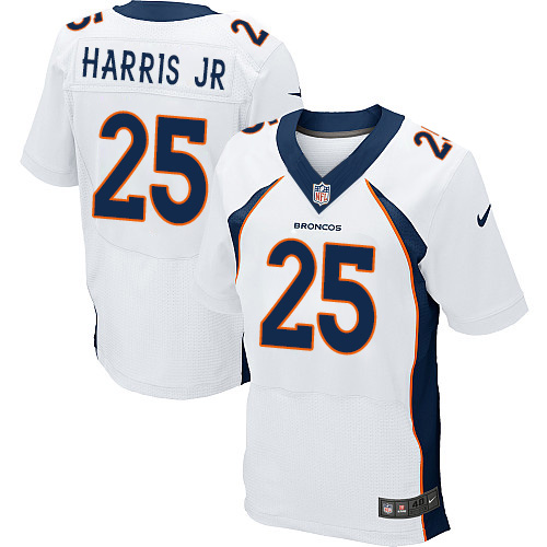 Men's Nike Denver Broncos #25 Chris Harris Jr Elite White NFL Jersey