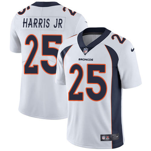 Men's Nike Denver Broncos #25 Chris Harris Jr White Vapor Untouchable Limited Player NFL Jersey