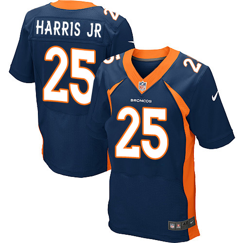 Men's Nike Denver Broncos #25 Chris Harris Jr Elite Navy Blue Alternate NFL Jersey