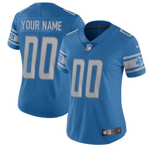 Women's Nike Detroit Lions Customized Blue Team Color Vapor Untouchable Custom Limited NFL Jersey