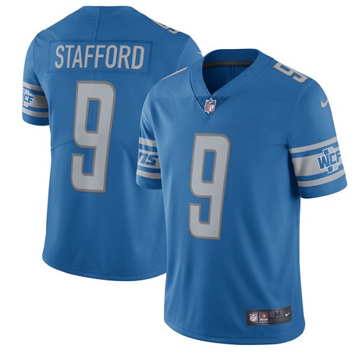 Men's Nike Detroit Lions #9 Matthew Stafford Blue Team Color Vapor Untouchable Limited Player NFL Jersey