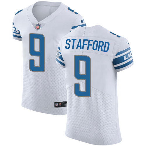 Men's Nike Detroit Lions #9 Matthew Stafford Elite White NFL Jersey