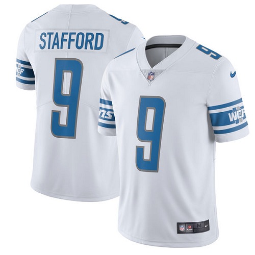 Men's Nike Detroit Lions #9 Matthew Stafford White Vapor Untouchable Limited Player NFL Jersey