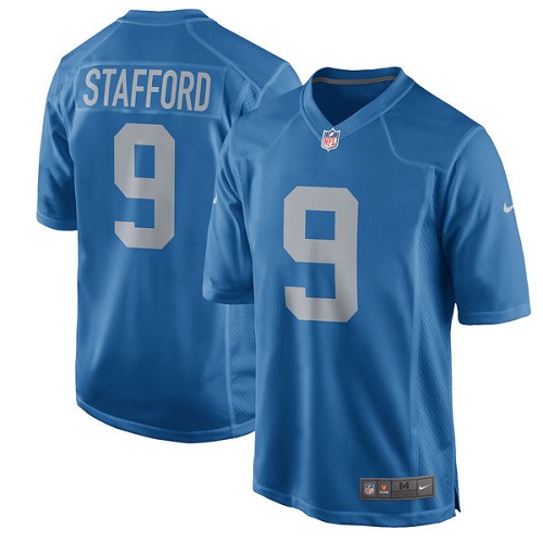 Men's Nike Detroit Lions #9 Matthew Stafford Game Blue Alternate NFL Jersey