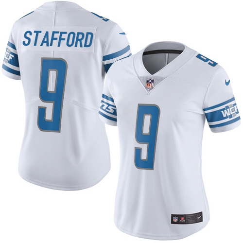Women's Nike Detroit Lions #9 Matthew Stafford White Vapor Untouchable Elite Player NFL Jersey