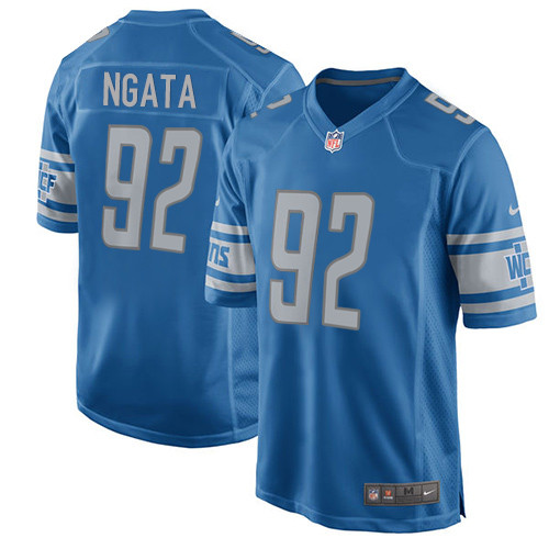 Men's Nike Detroit Lions #92 Haloti Ngata Game Blue Team Color NFL Jersey
