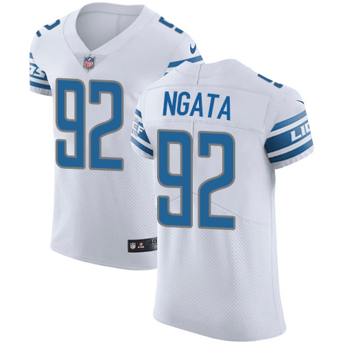 Men's Nike Detroit Lions #92 Haloti Ngata Elite White NFL Jersey