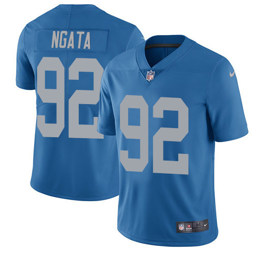 Men's Nike Detroit Lions #92 Haloti Ngata Blue Alternate Vapor Untouchable Limited Player NFL Jersey
