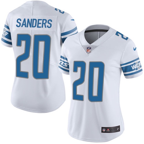 Women's Nike Detroit Lions #20 Barry Sanders White Vapor Untouchable Elite Player NFL Jersey