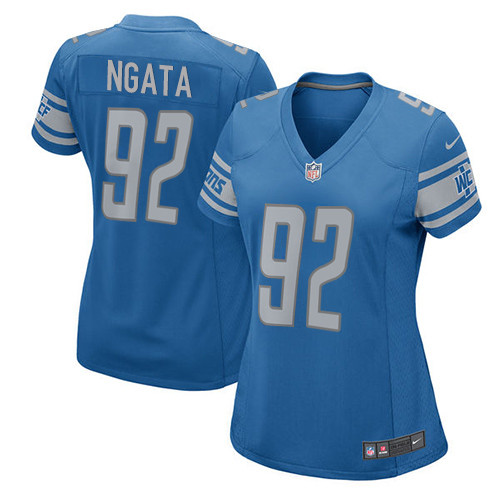 Women's Nike Detroit Lions #92 Haloti Ngata Game Blue Team Color NFL Jersey