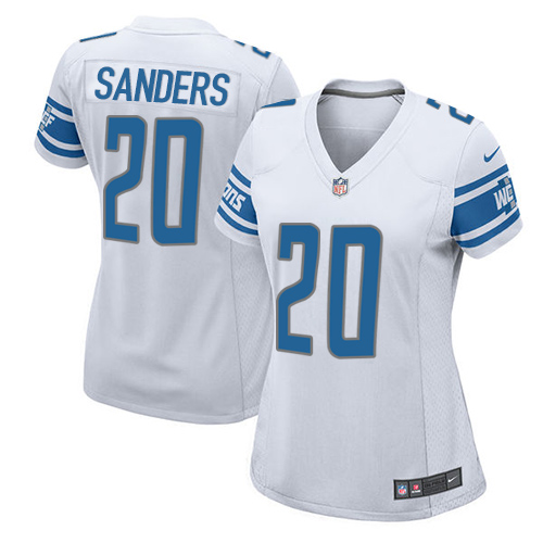 Women's Nike Detroit Lions #20 Barry Sanders Game White NFL Jersey