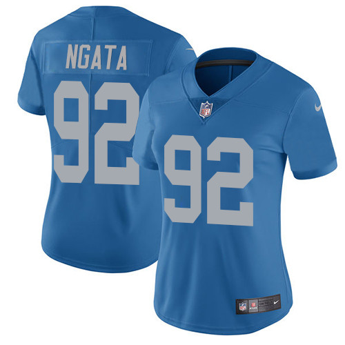 Women's Nike Detroit Lions #92 Haloti Ngata Blue Alternate Vapor Untouchable Elite Player NFL Jersey