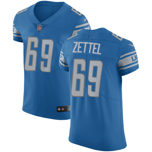 Men's Nike Detroit Lions #69 Anthony Zettel Blue Team Color Vapor Untouchable Elite Player NFL Jersey