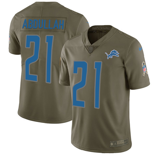 Men's Nike Detroit Lions #21 Ameer Abdullah Limited Olive 2017 Salute to Service NFL Jersey