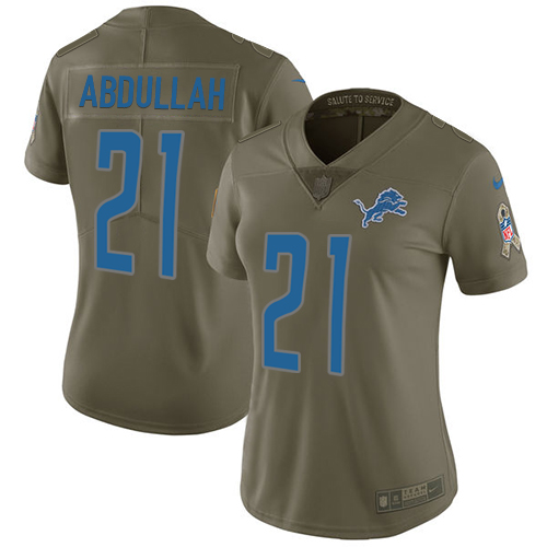 Women's Nike Detroit Lions #21 Ameer Abdullah Limited Olive 2017 Salute to Service NFL Jersey