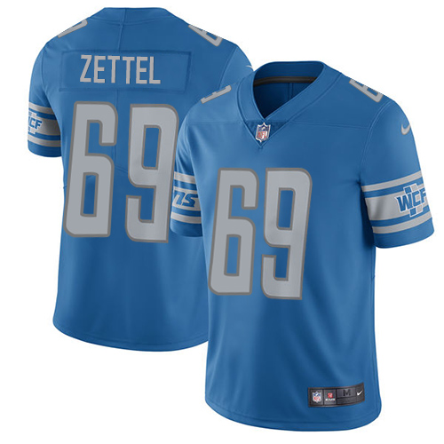 Men's Nike Detroit Lions #69 Anthony Zettel Blue Team Color Vapor Untouchable Limited Player NFL Jersey