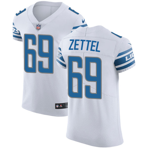 Men's Nike Detroit Lions #69 Anthony Zettel Elite White NFL Jersey