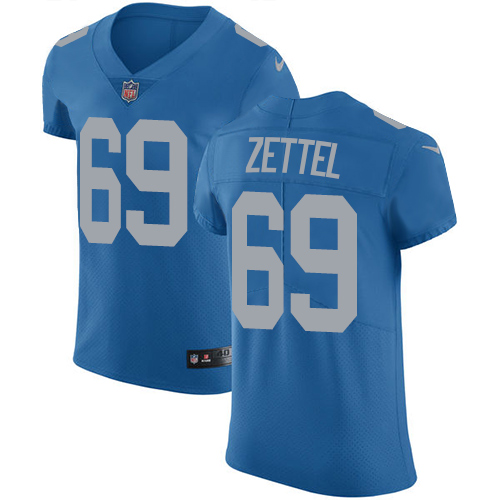 Men's Nike Detroit Lions #69 Anthony Zettel Elite Blue Alternate NFL Jersey