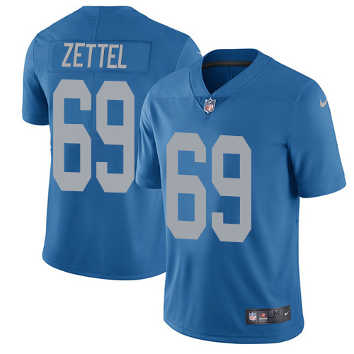 Men's Nike Detroit Lions #69 Anthony Zettel Blue Alternate Vapor Untouchable Limited Player NFL Jersey