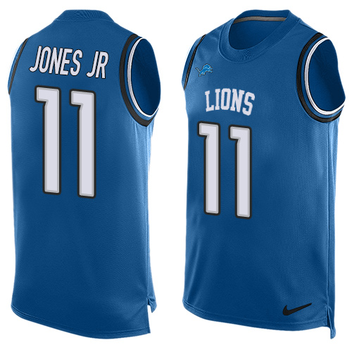 Men's Nike Detroit Lions #11 Marvin Jones Jr Limited Blue Player Name & Number Tank Top NFL Jersey