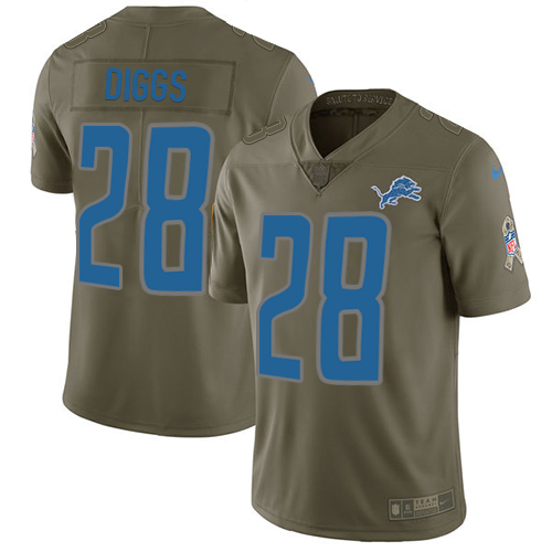Men's Nike Detroit Lions #28 Quandre Diggs Limited Olive 2017 Salute to Service NFL Jersey