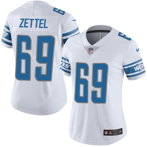 Women's Nike Detroit Lions #69 Anthony Zettel White Vapor Untouchable Elite Player NFL Jersey