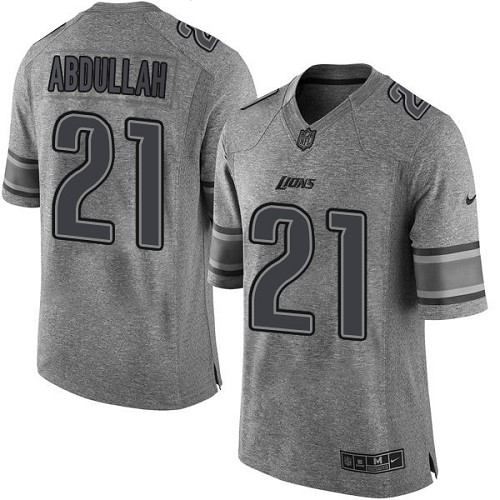 Men's Nike Detroit Lions #21 Ameer Abdullah Limited Gray Gridiron NFL Jersey