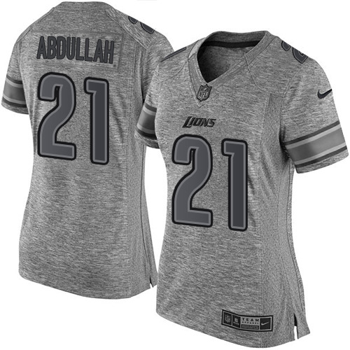 Women's Nike Detroit Lions #21 Ameer Abdullah Limited Gray Gridiron NFL Jersey