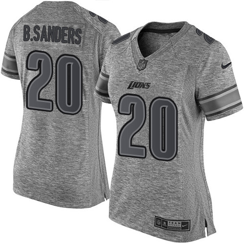 Women's Nike Detroit Lions #20 Barry Sanders Limited Gray Gridiron NFL Jersey