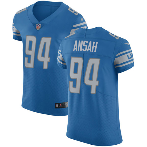 Men's Nike Detroit Lions #94 Ziggy Ansah Blue Team Color Vapor Untouchable Elite Player NFL Jersey