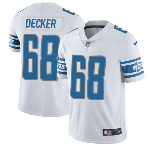 Men's Nike Detroit Lions #68 Taylor Decker White Vapor Untouchable Limited Player NFL Jersey