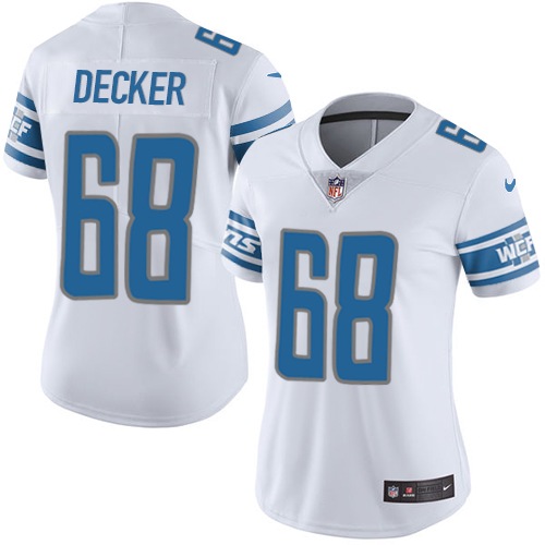 Women's Nike Detroit Lions #68 Taylor Decker White Vapor Untouchable Limited Player NFL Jersey