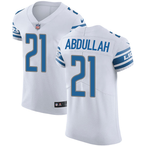 Men's Nike Detroit Lions #21 Ameer Abdullah Elite White NFL Jersey