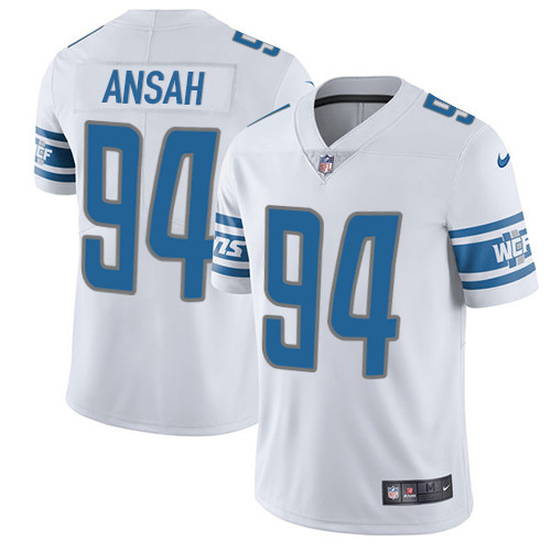 Men's Nike Detroit Lions #94 Ziggy Ansah White Vapor Untouchable Limited Player NFL Jersey