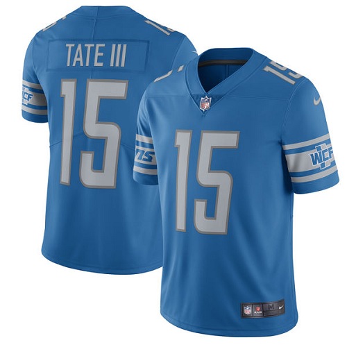 Men's Nike Detroit Lions #15 Golden Tate III Blue Team Color Vapor Untouchable Limited Player NFL Jersey