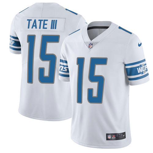Men's Nike Detroit Lions #15 Golden Tate III White Vapor Untouchable Limited Player NFL Jersey