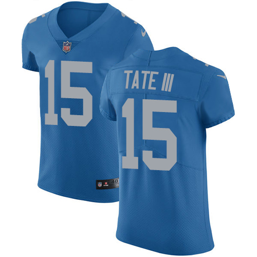 Men's Nike Detroit Lions #15 Golden Tate III Elite Blue Alternate NFL Jersey