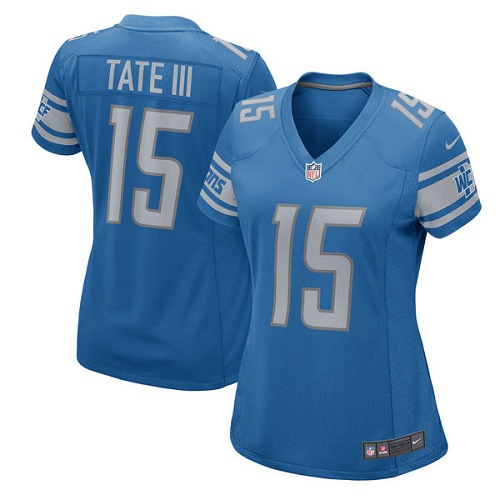 Women's Nike Detroit Lions #15 Golden Tate III Game Blue Team Color NFL Jersey