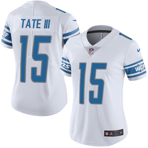 Women's Nike Detroit Lions #15 Golden Tate III White Vapor Untouchable Elite Player NFL Jersey