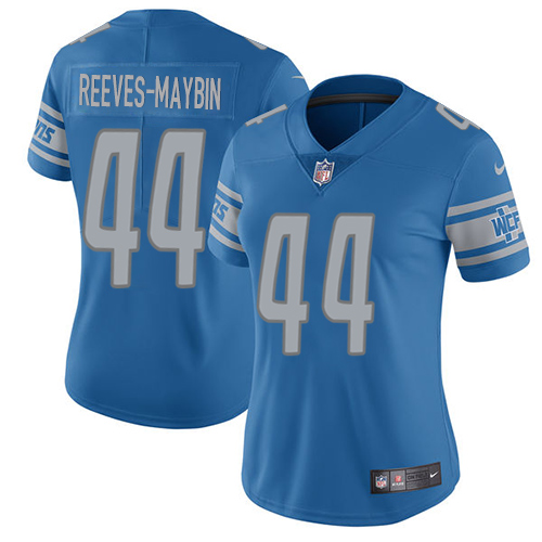 Women's Nike Detroit Lions #44 Jalen Reeves-Maybin Blue Team Color Vapor Untouchable Limited Player NFL Jersey