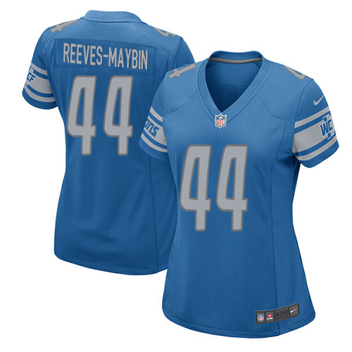 Women's Nike Detroit Lions #44 Jalen Reeves-Maybin Game Blue Team Color NFL Jersey