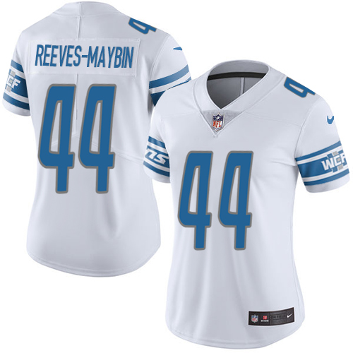 Women's Nike Detroit Lions #44 Jalen Reeves-Maybin White Vapor Untouchable Limited Player NFL Jersey