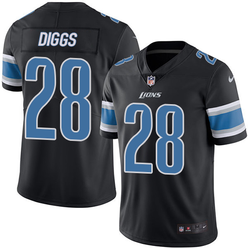 Men's Nike Detroit Lions #28 Quandre Diggs Limited Black Rush Vapor Untouchable NFL Jersey