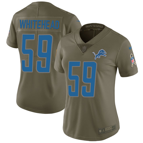 Women's Nike Detroit Lions #59 Tahir Whitehead Limited Olive 2017 Salute to Service NFL Jersey