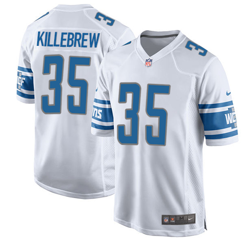 Men's Nike Detroit Lions #35 Miles Killebrew Game White NFL Jersey