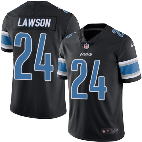 Men's Nike Detroit Lions #24 Nevin Lawson Limited Black Rush Vapor Untouchable NFL Jersey