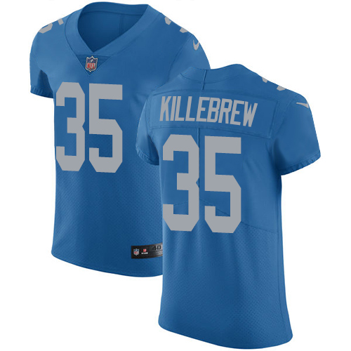 Men's Nike Detroit Lions #35 Miles Killebrew Elite Blue Alternate NFL Jersey